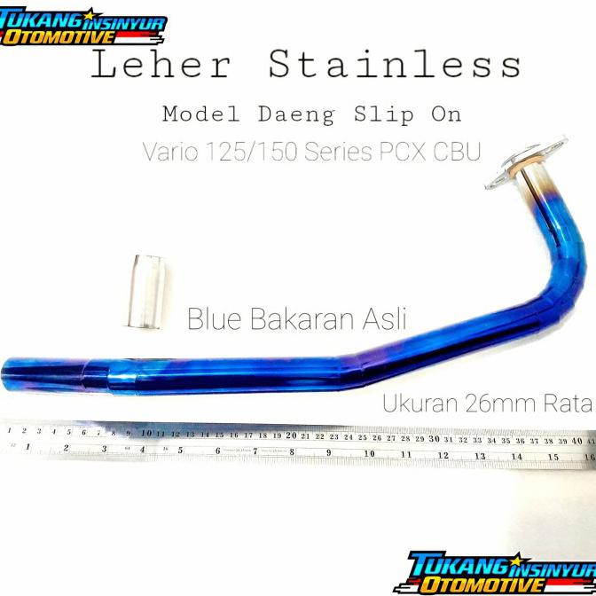 Termurah Leher Stainless Knalpot Model Daeng Vario 125/150 Pcx Cbu - Blue Termurah