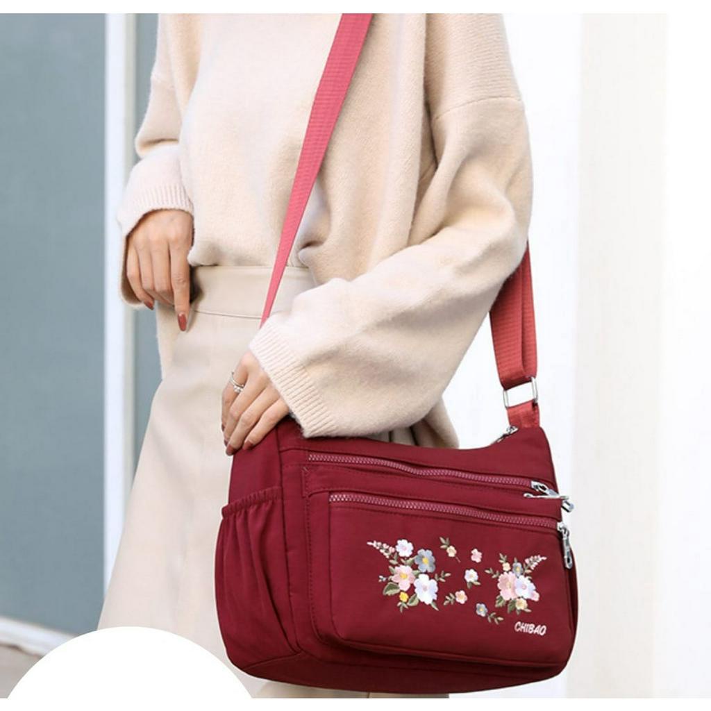 TAS SELEMPANG WANITA IMPORT CHIBAO BORDIR 788#