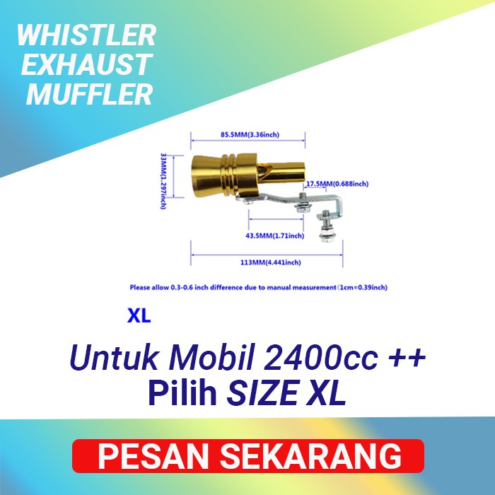 Penyiul Turbo Palsu Fake Turbo Whistler Exhaust Muffler Knalpot Mobil - All Variant