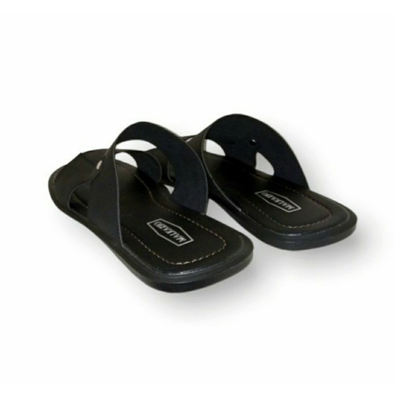 Sandal Slide Pria JUMBO SIZE BESAR / Sandal Kulit Kasual Bapak2 Hitam, 47