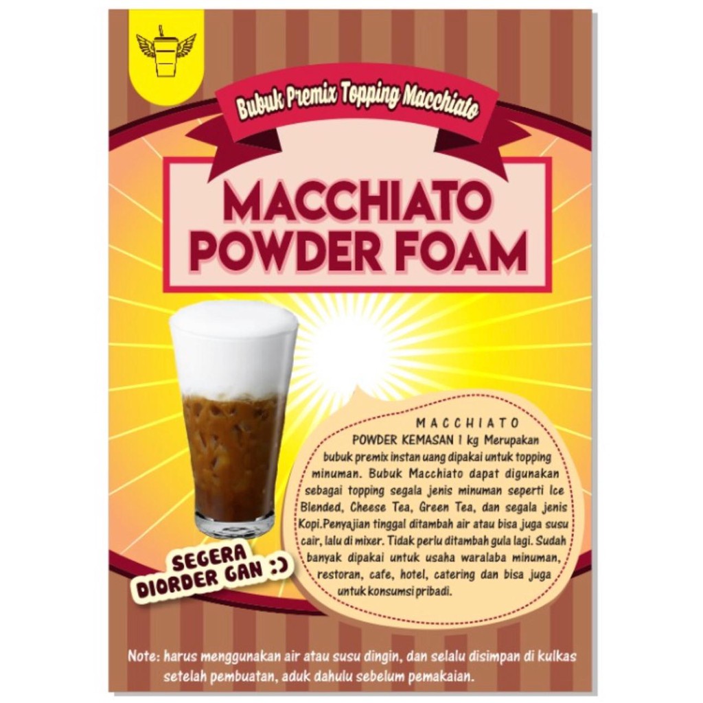 Javaland Macchiato Powder Foam 1Kg | Topping Minuman Kekinian | Coffee | Café Premium | Premix