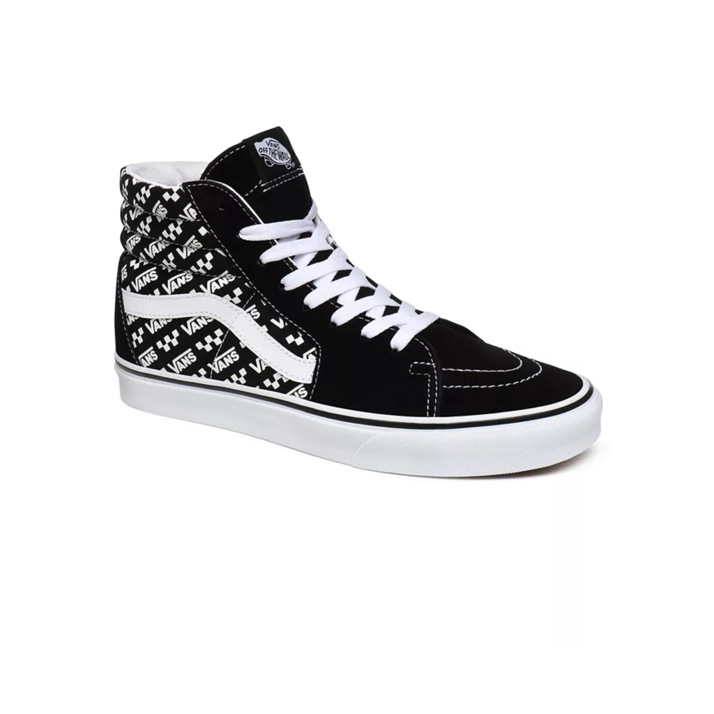 SEPATU VANS OFF THE WALL | SK8 HI LOGO REPEAT BLACK TRUE WHITE