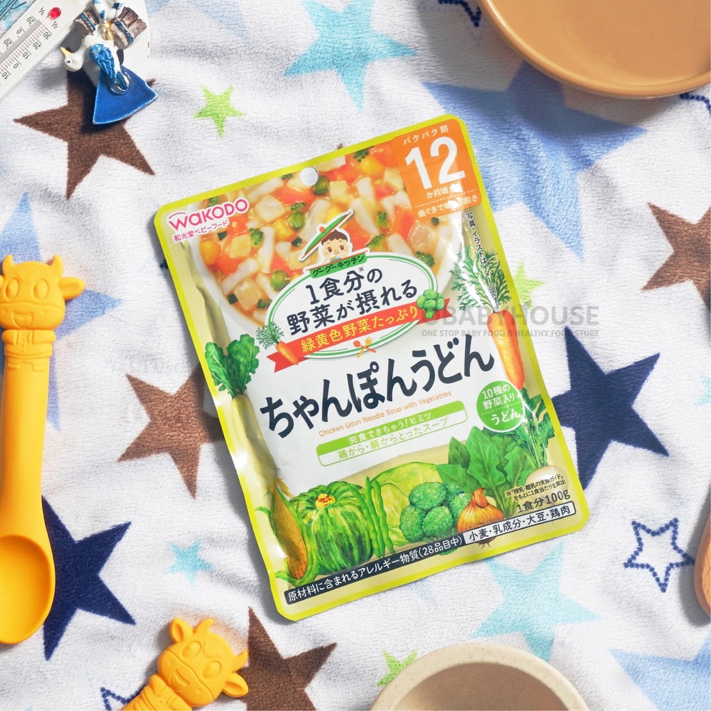 Wakodo Pouch Chicken Udon Noodle Soup with Vegetable 12m