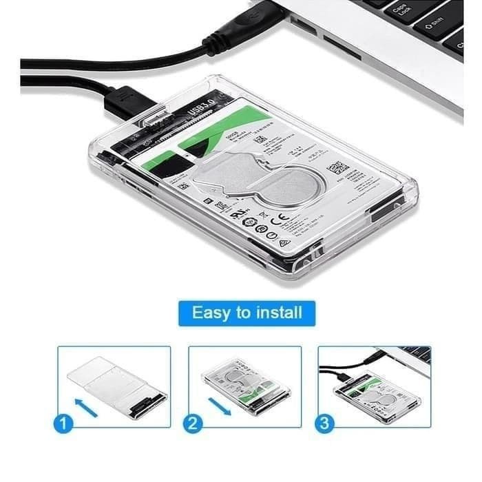 Casing Harddisk/SSD 2,5inch USB 3.0 Transparan IB