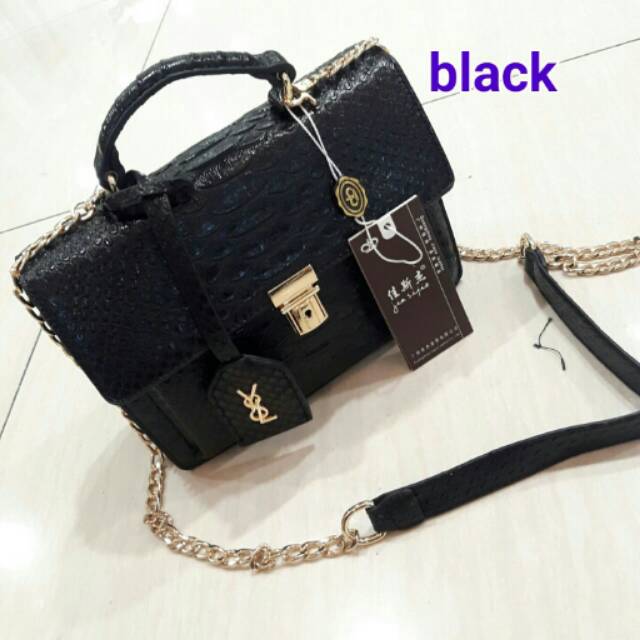 Tas wanita,YSL pesta 3 ruang# croco,,uk:22x18