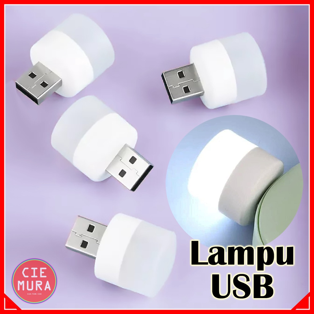 CIE Lampu USB LED Bulat Emergency Lamp Portable Cahaya Penerang Darurat Mini Bohlam Tidur Baca Belaj