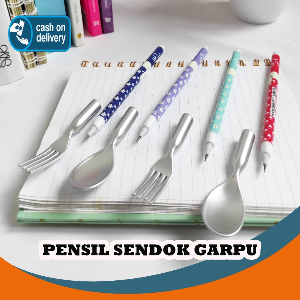 

PENSIL SENDOK GARPU UNIK PENSIL SUSUN BENSIA PELURU PENCIL REFILL UNIK