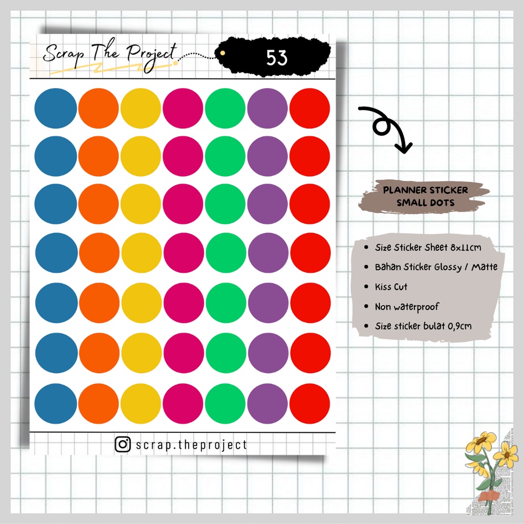 

STICKER PLANNER JOURNAL / SMALL POLKADOT STICKER / STP - 53