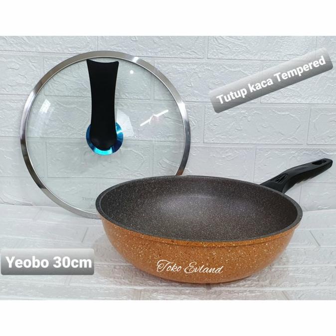 Panci Wok Pan Anti Lengket Granite Orange Yeobo 30Cm Wn78676