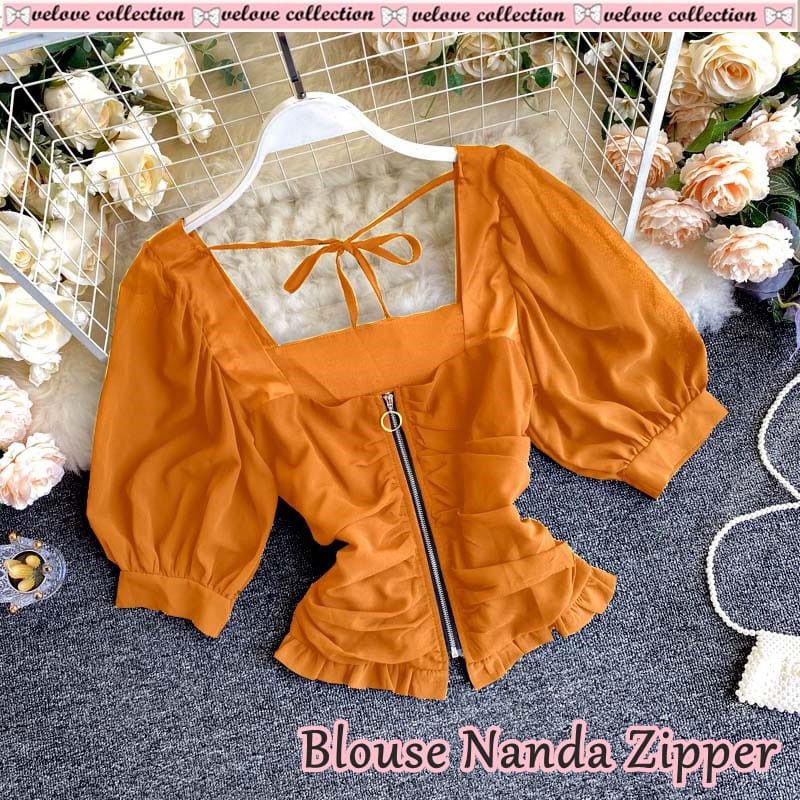 A10 Blouse nanda zipper matt woofcrepe ld100cm pjb54cm