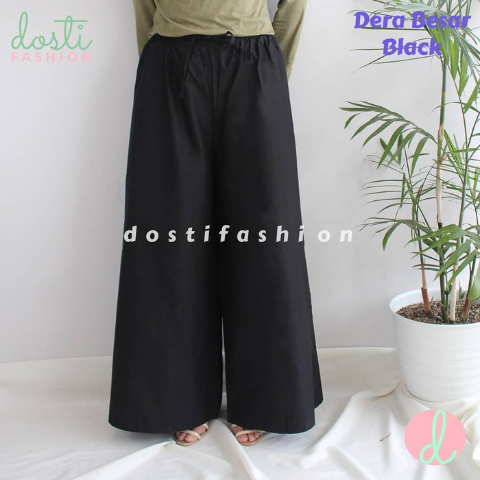 Celana Kulot Panjang Wanita Bahan Katun Linen Rami Import Premium