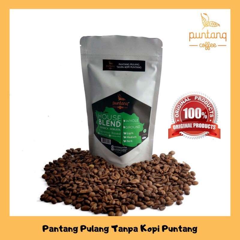 

Biji/Bubuk kopi blend arabica 40% robusta 60% House Blend Puntang coffee 100g