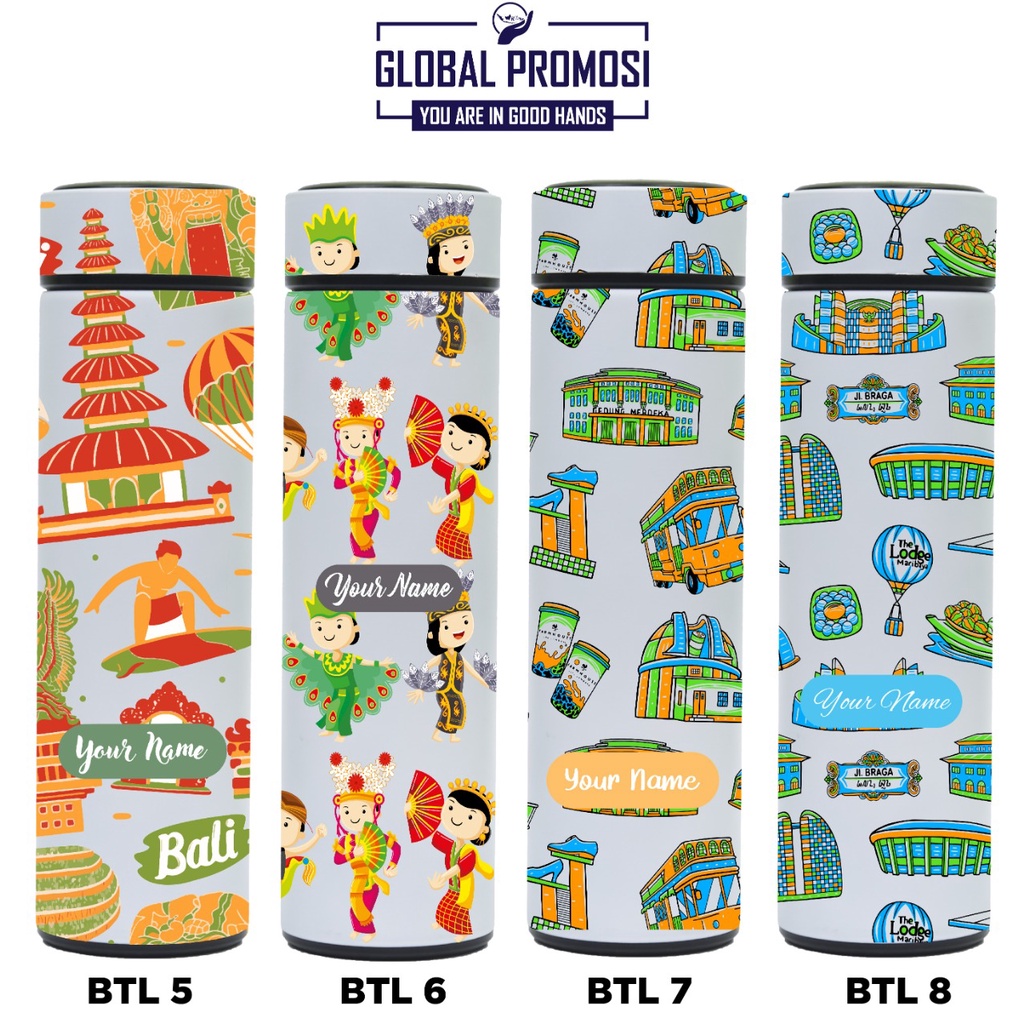 Souvenir Tumbler Termos Print UV Tema Wonderful Indonesia Pesona Pariwisata