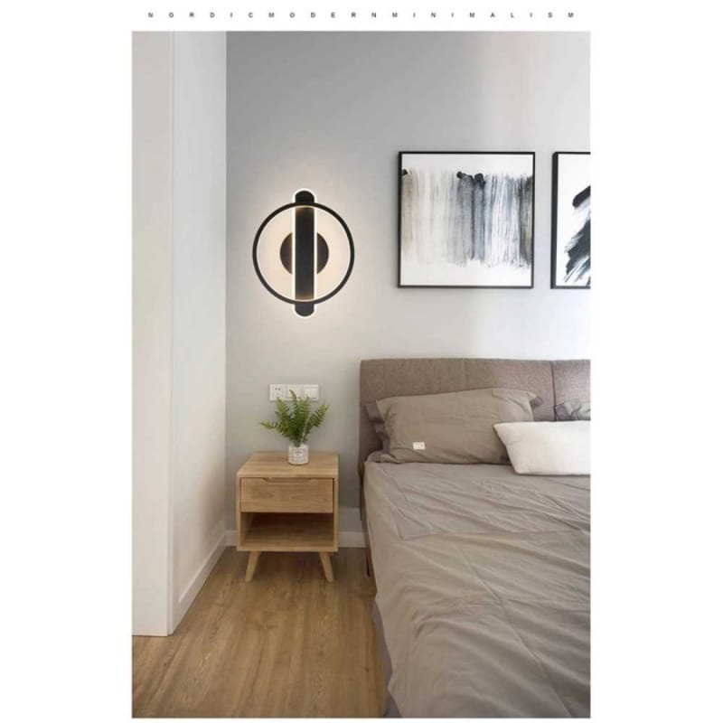 Lampu Dinding LED Modern Minimalist Wall Lamp - Hitam