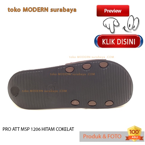 Sandal pria casual sandal slide karet murah PRO ATT MSP 1206 HITAM COKELAT