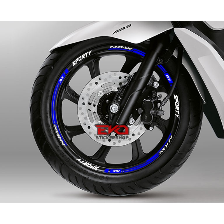 Sticker Velg Nmax Warna Biru dan Putih S2