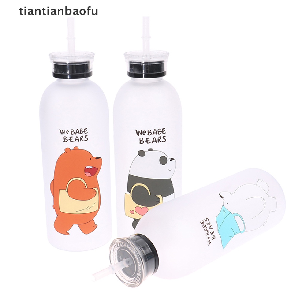 Botol Minum 1000ml Dengan Sedotan Anti Bocor Motif Panda