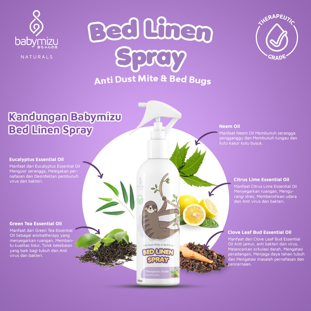 BABYMIZU Hygiene Series - Baby Sanitizer + Baby Bed Spray + Bed Linen Spray (250 ml)