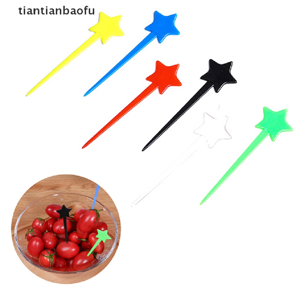 200 / 600pcs Garpu Buah / Kue / Dessert Mini Bentuk Pentagram Untuk Anak