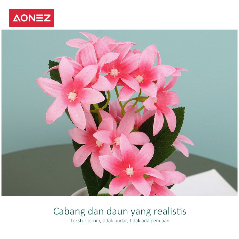 Aonez Mawar segitiga Bunga simulasi mawar pot bunga plastik Bunga buatan bunga hias tanaman-5