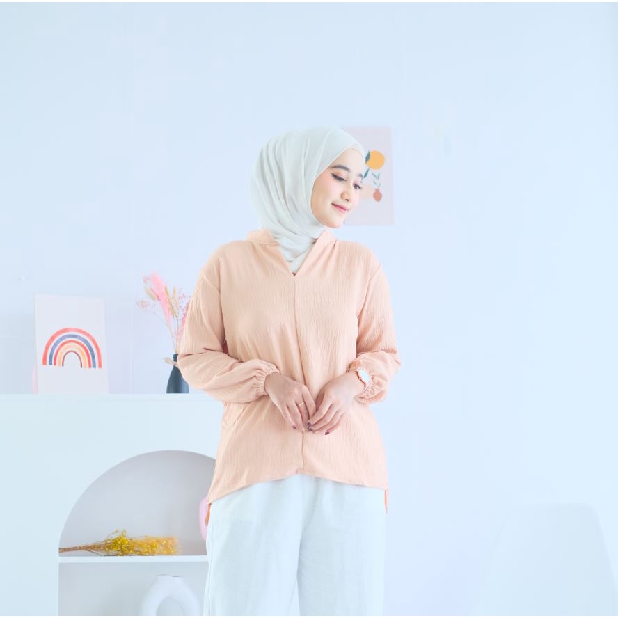 (AMD) BLOUSE ROSENA CRINCLE AIRFLOW ATASAN WANITA