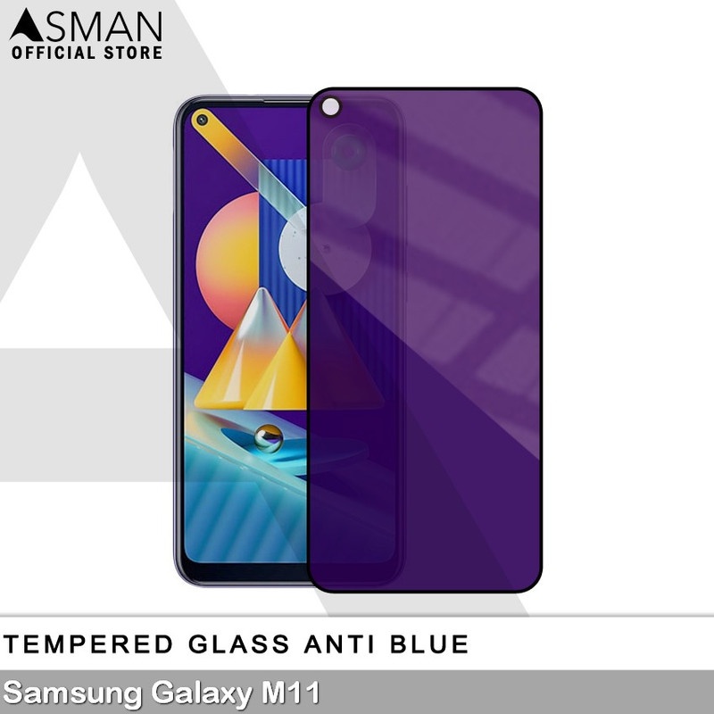 Tempered Glass Blue Light Full Lem Samsung Galaxy M11 Anti Radiasi Screen Protector