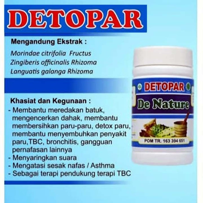 

ASLI MANJUR!! Obat PARU PARU TBC ASMA BRONKITIS MANJUR Detopar De Nature Asli Herbal