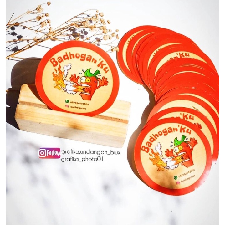 

cetak stiker KOTAK/bulat untuk produk kemas // label produk model custom desain // BY GRAFIKA