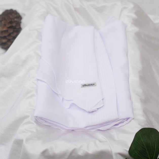 Hijab Instan XL Jumbo Hijab Ceruty 2 Layer Jilbab Instan  By Elhasna-PUTIH