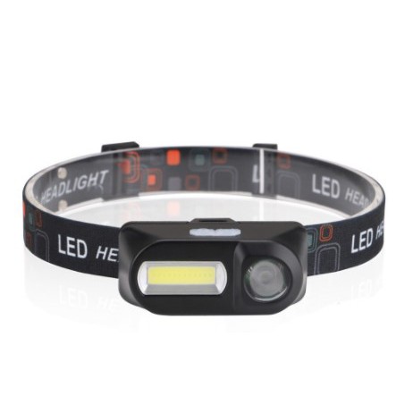 [KEMAH] - TaffLED Headlamp Flashlight Headlight LED 3 Modes COB - KX-1804 - Black