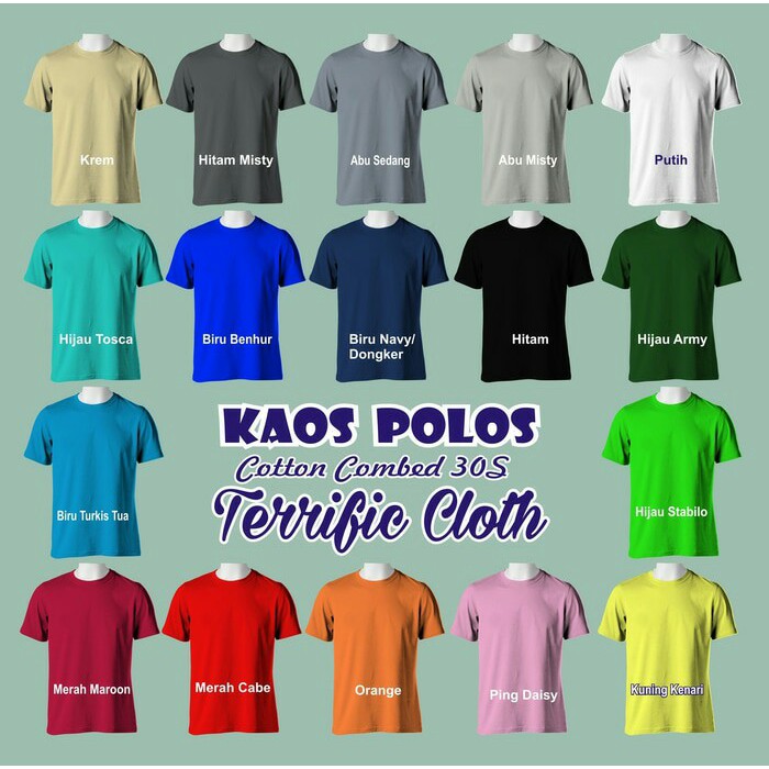  Kaos  Polos  Original Bahan Asli  Cotton Combat 30S PART 1 