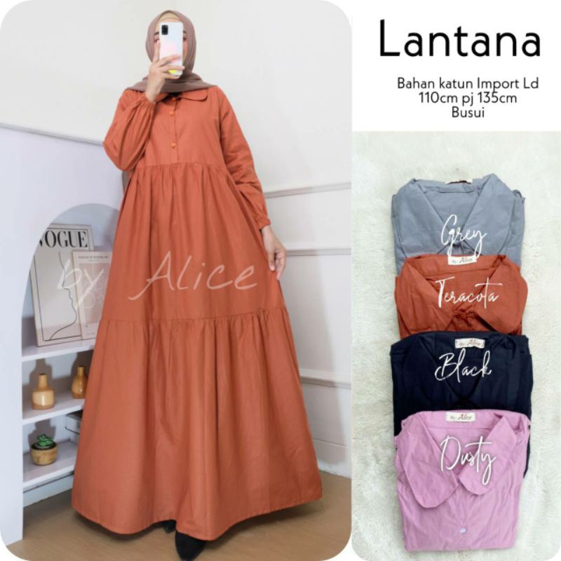 Dress Lantana Maxi bahan Katun Import