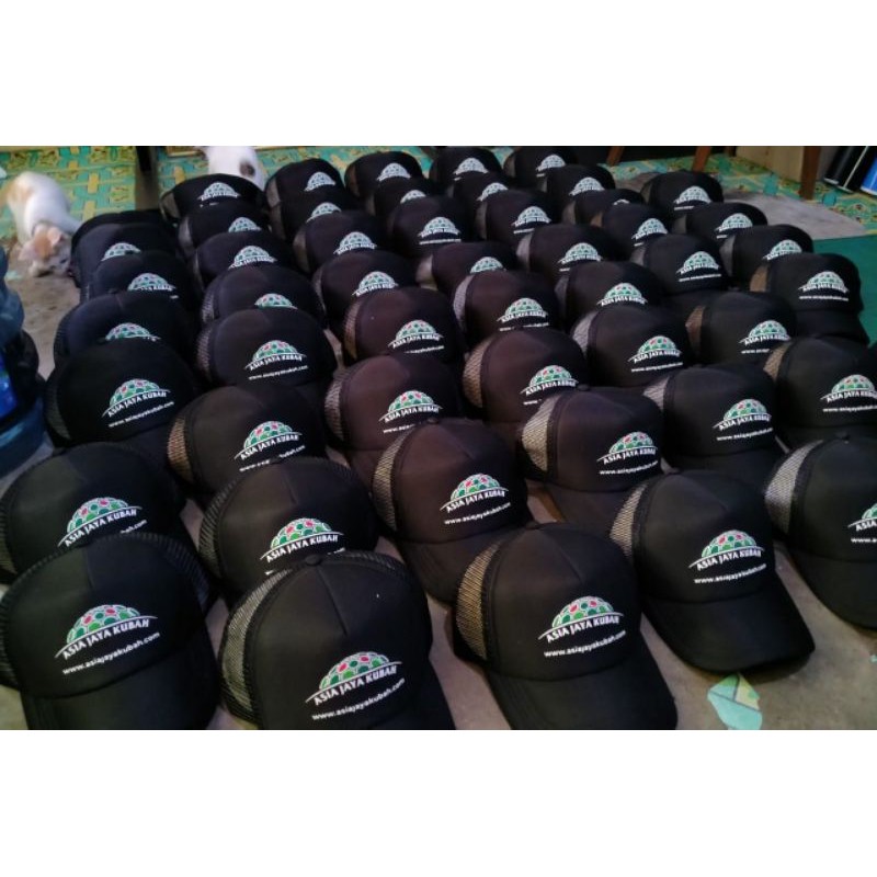 topi sablon custom nama logo / sablon topi custom satuan