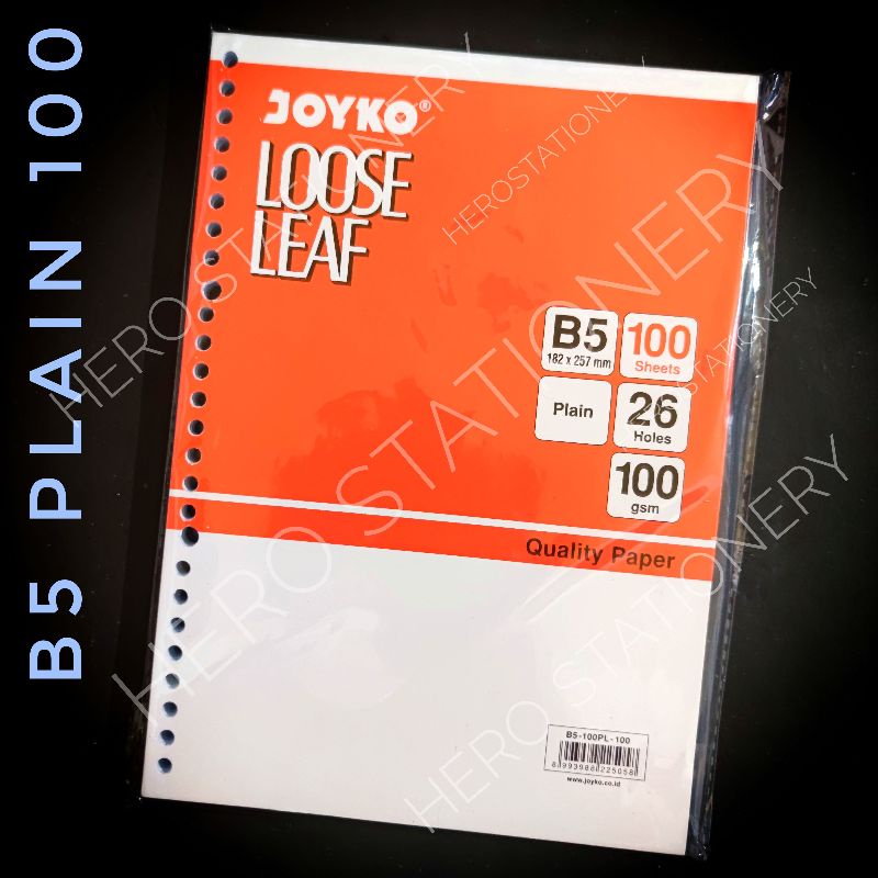 

Kertas isi file loose leaf plain polos joyko B5 100 lembar