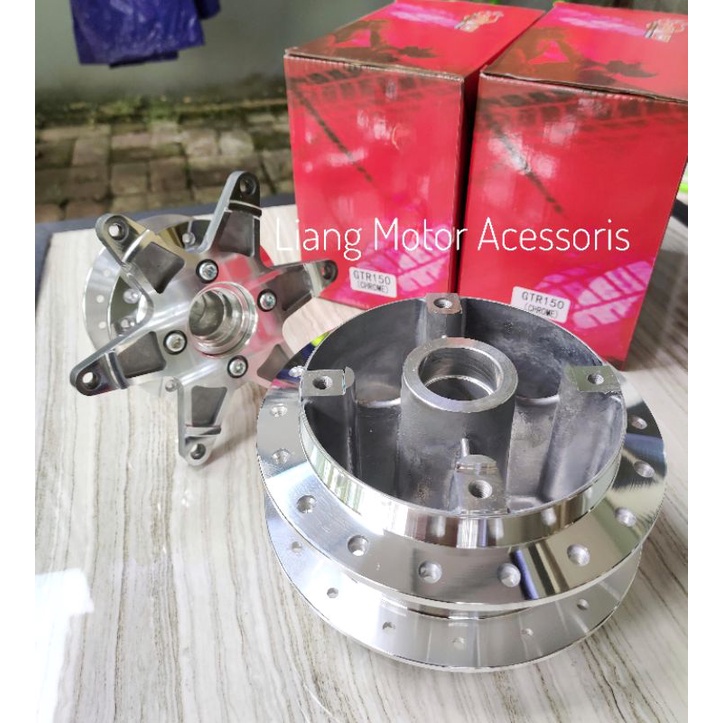Tromol 1 Set Chrome Depan Belakang - Honda Supra GTR 150 / GTR 150 R