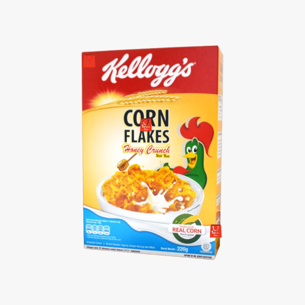 

Kellogg's Corn Flakes Honey Crunch Sereal Keping Jagung Rasa Madu Sarapan Instan Kemasan Box - 220gr