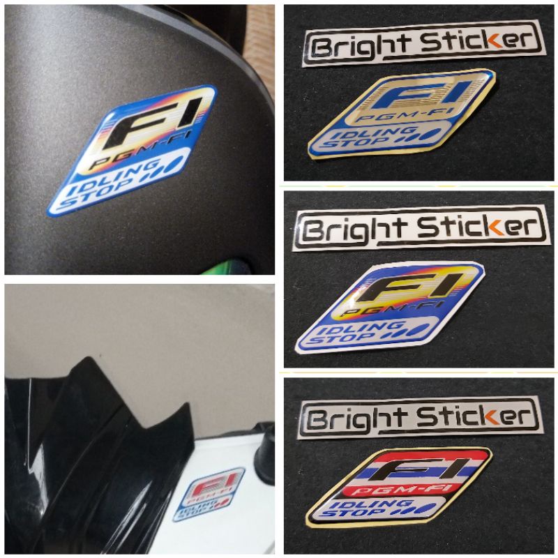 STICKER EMBLEM PGM FI IDLING STOP TIMBUL 3D