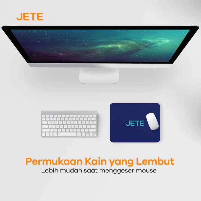 Mouse Pad JETE Mousepad 2 Ukuran Besar 21 x 26 cm - Anti Slip