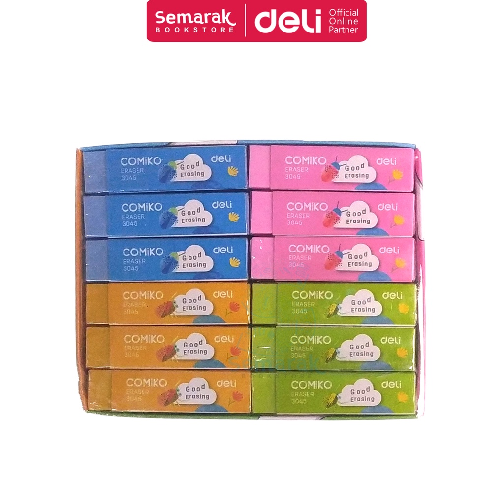 

Deli 3045 Comiko Eraser Penghapus karet - Mix [1 Pack / 36 Pcs]