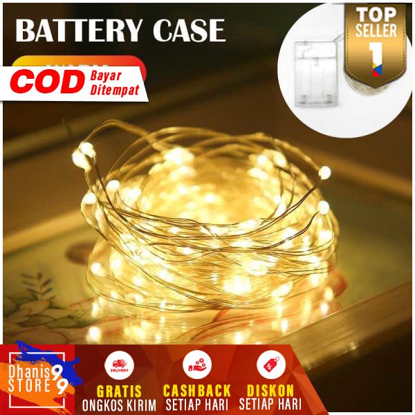 Lampu String Hias Dekorasi Fairy Battery Box 100 LED 10M Lamp Outdoor Indoor Rumah Aksesoris Ruangan Berkualitas