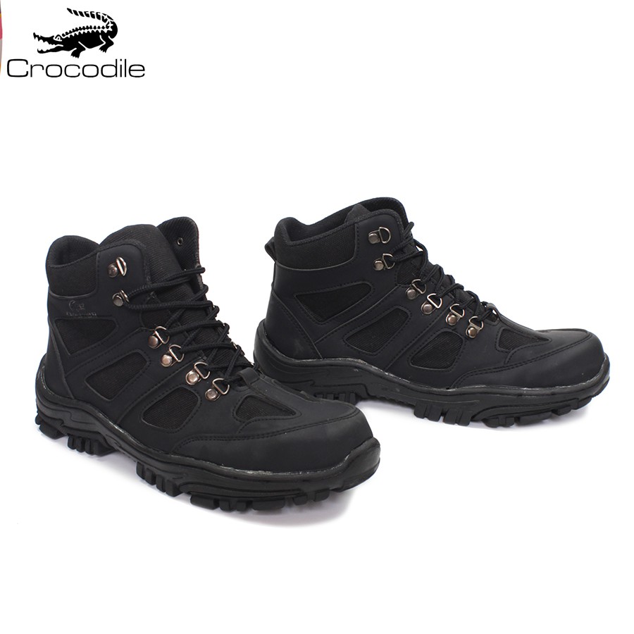 MS Shop - Sepatu Pria Crocodile Endure Hitam Boots Safety Gunung Hiking Septi Bots Outdoor Murah