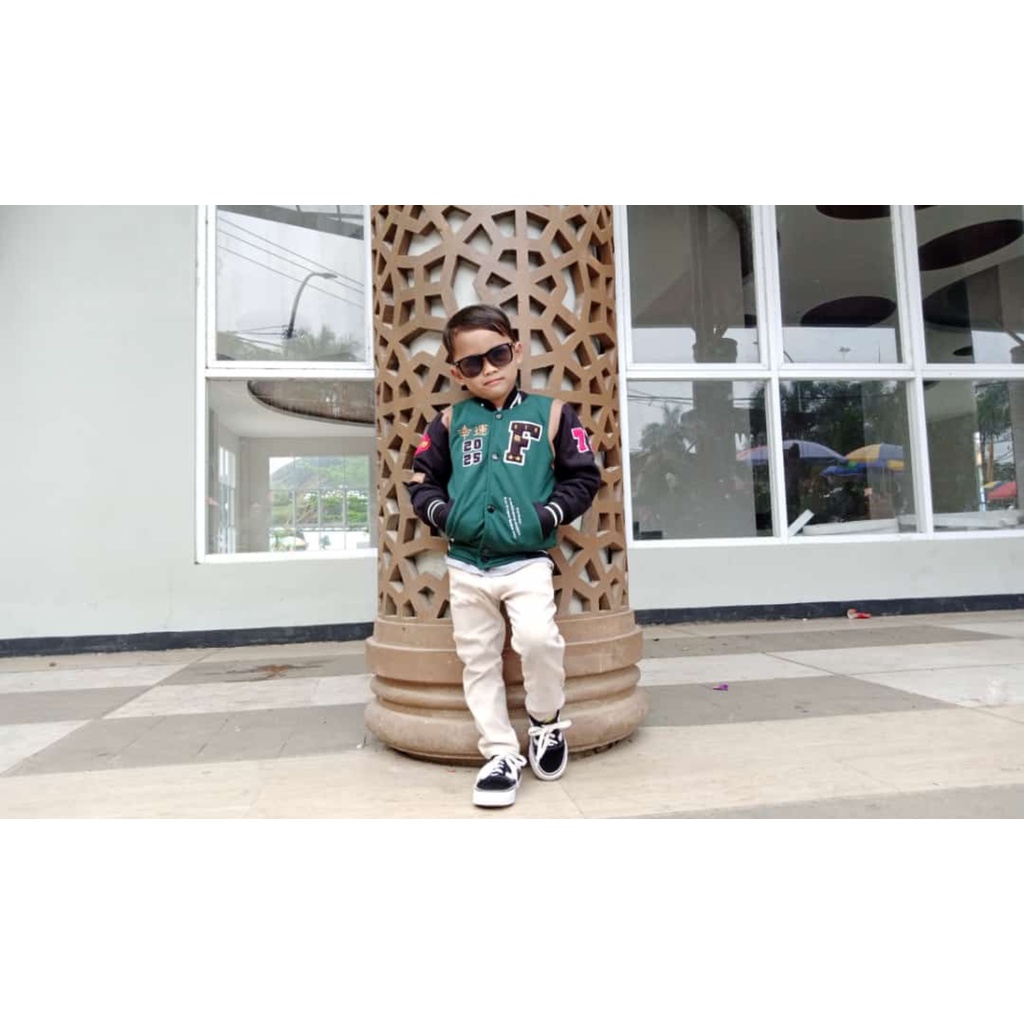 Outwear Jaket anak varsity baseball 3-8 tahun bordir