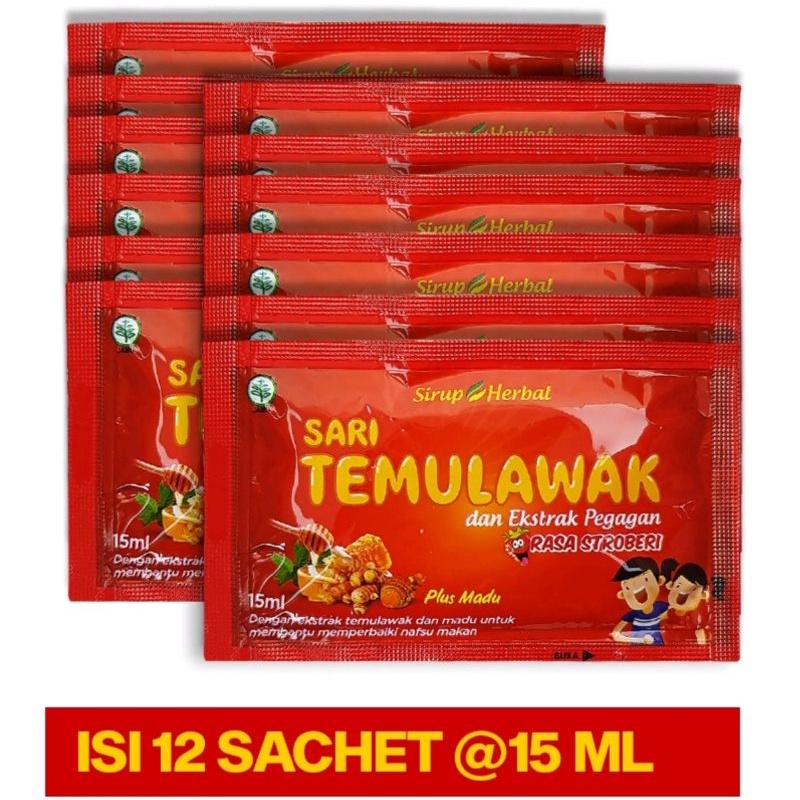 Sari Temulawak Syrup Herbal Memperbaiki Nafsu Makan Anak isi 12 sachet