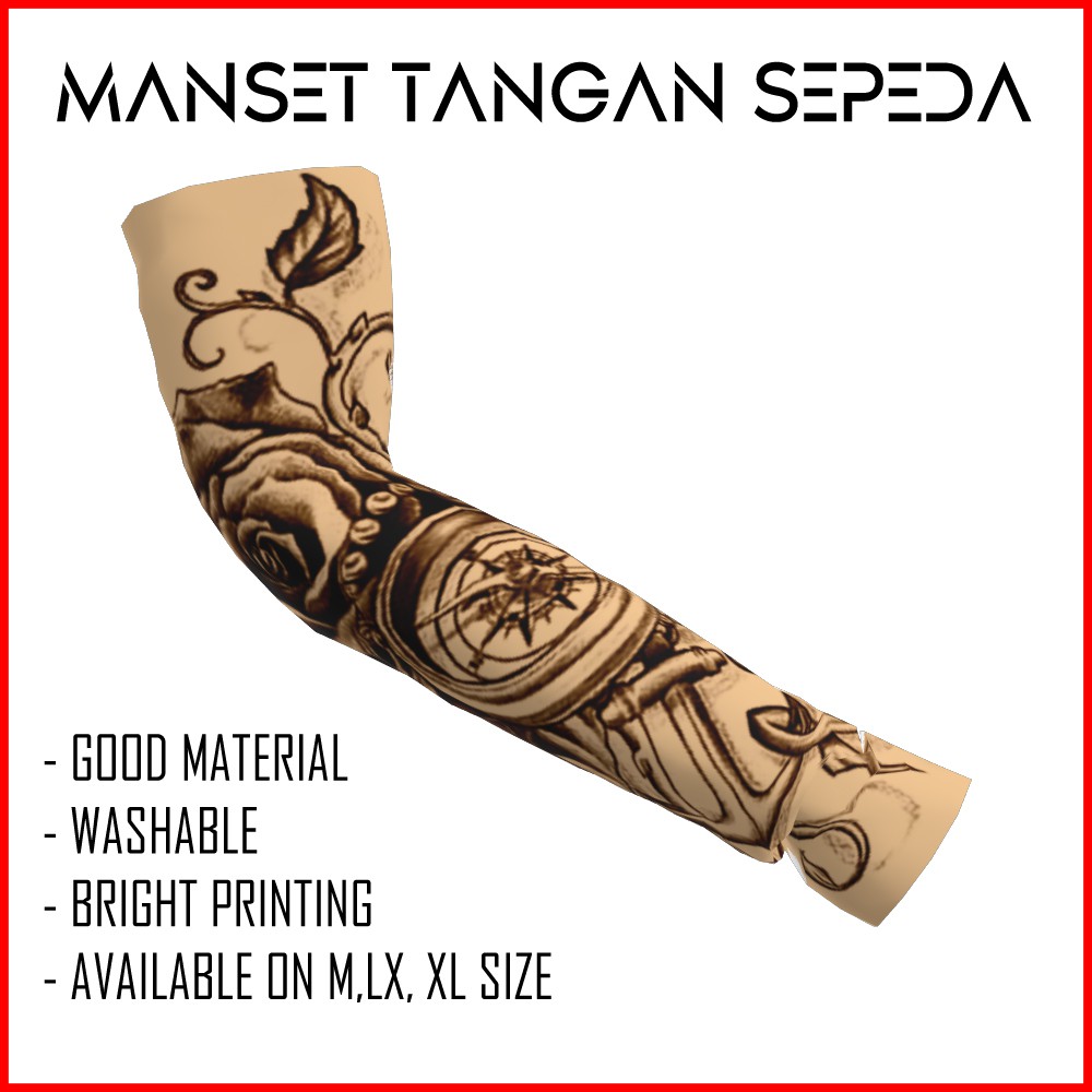 Manset Tato Tangan  / Deker Pria Cowok Elastis Tattoo  219 - Handsock Deker Voli