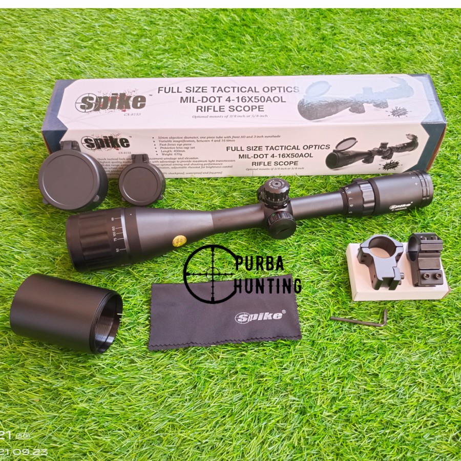 Promo Telescope spike 4-16x50AOL - Riflescope spike 4-16x50 AOL terbaik