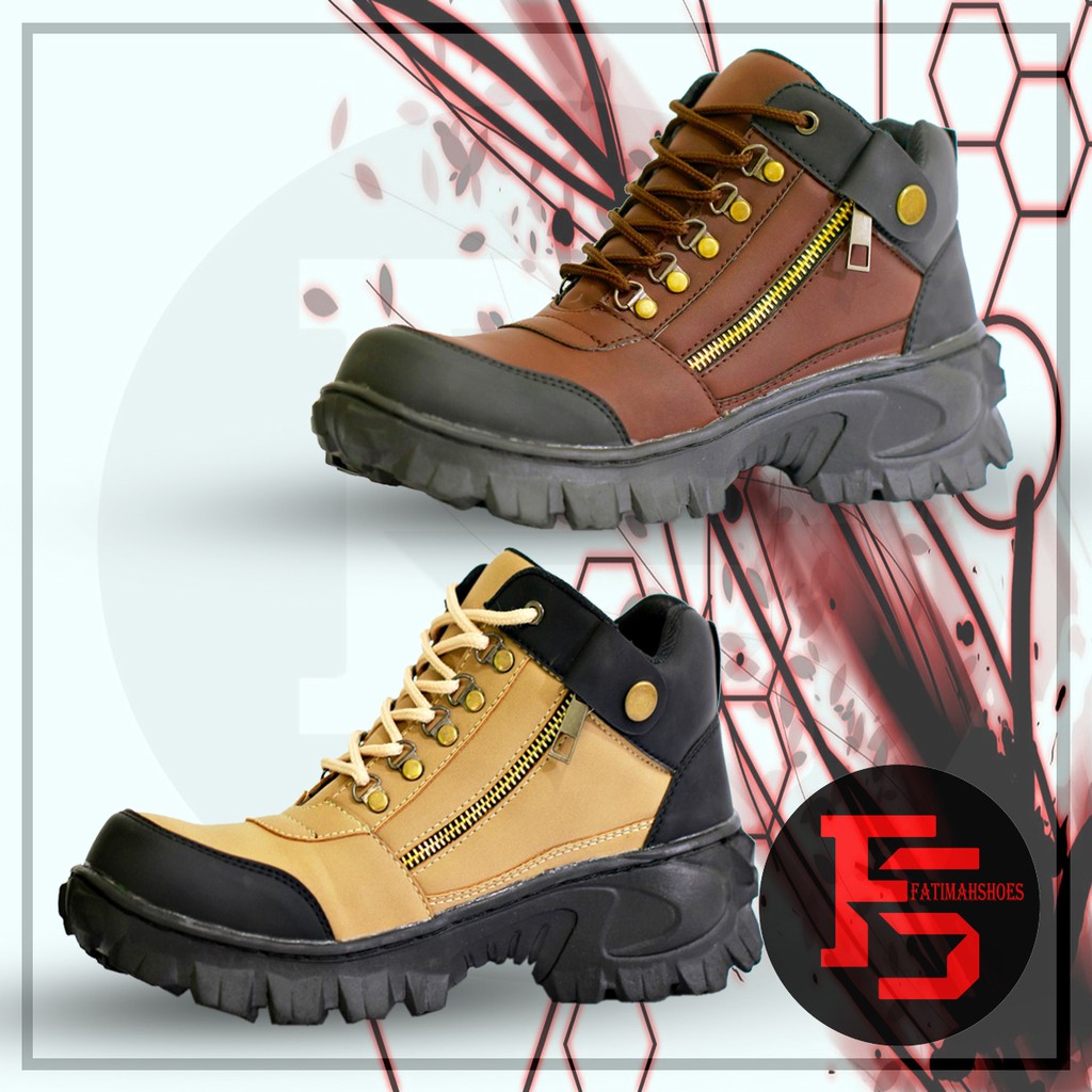 Sepatu Boots Safety Ujung Besi Sepatu Original Resleting Sepatu Kulit Pria Sepatu Boot Pria Murah