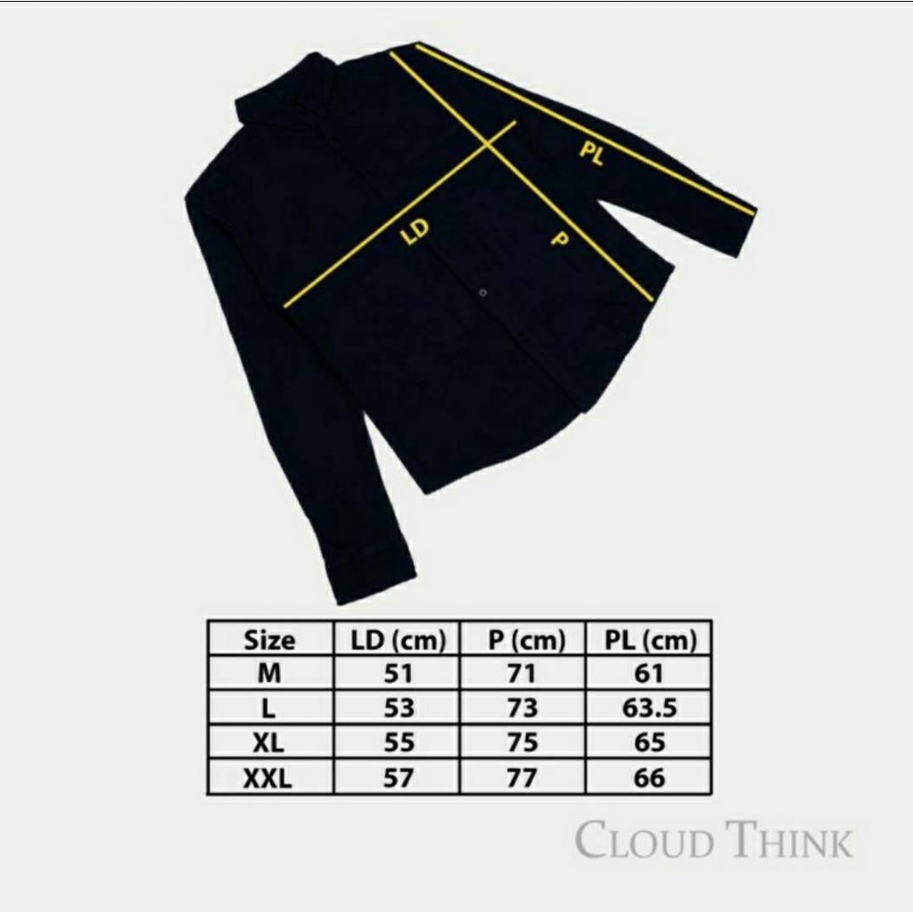 Kemeja Pria Lengan Panjang Changi Original Cloud Think