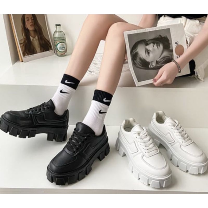 (COD) Sneakers Wanita Import BEVERLY | Sepatu Casual Wanita | Sepatu Sneakers Wedges | Sepatu Sol tinggi | Sepatu Modis | Sepatu Korean Style | Sepatu Import Murah | Sepatu Kerja