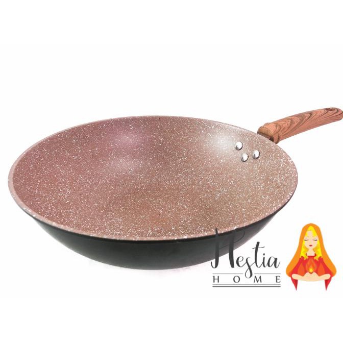 HOME PRO Ceramic Stir Wok Wajan  Anti Lengket Keramik  32 cm 