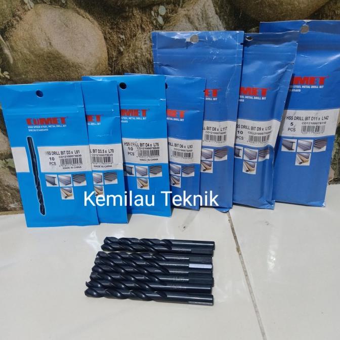 Paket Mata Bor Besi Stainless Cumet Black Oxide Germany Std Termurah